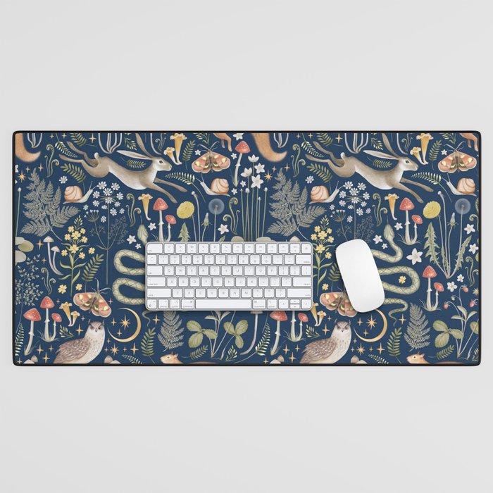 Enchanted Magical Midnight Forest Animals Desk Mat Gallery Image 1