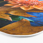 Oak Leaves and Dahlia Flowers Bath Mat Gallery Image 3