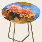 Oak Leaves and Dahlia Flowers Side Table Gallery Image 2