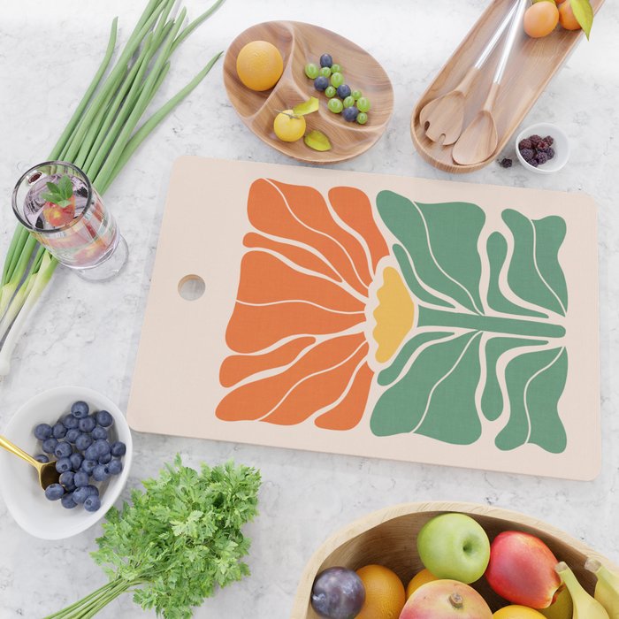 Modern Boho Art Nouveau Floral 1.1 Cutting Board Gallery Image 2