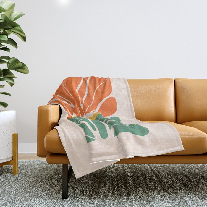 Modern Boho Art Nouveau Floral 1.1 Throw Blanket Gallery Image 1