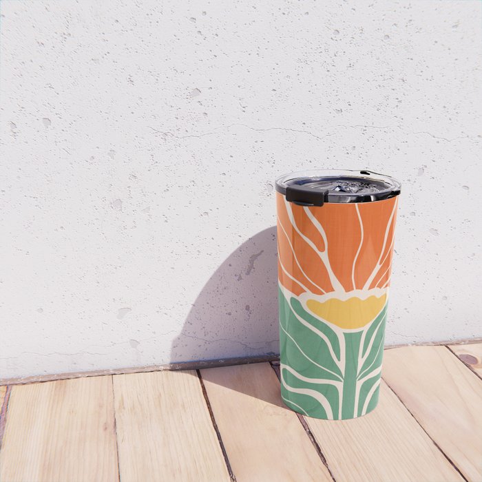 Modern Boho Art Nouveau Floral 1.1 Travel Mug Gallery Image 4