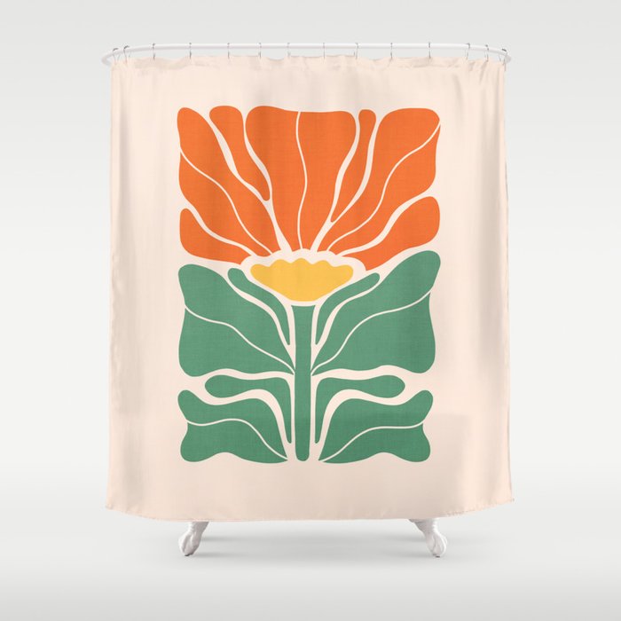 Modern Boho Art Nouveau Floral 1.1 Shower Curtain Gallery Image 1