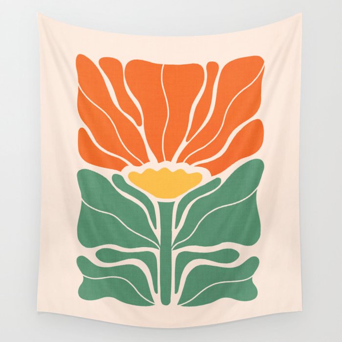 Modern Boho Art Nouveau Floral 1.1 Wall Tapestry Gallery Image 4