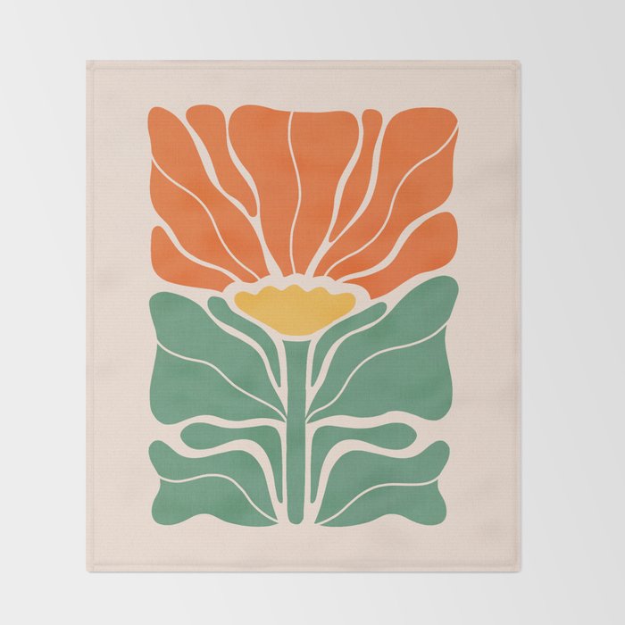 Modern Boho Art Nouveau Floral 1.1 Throw Blanket Gallery Image 2