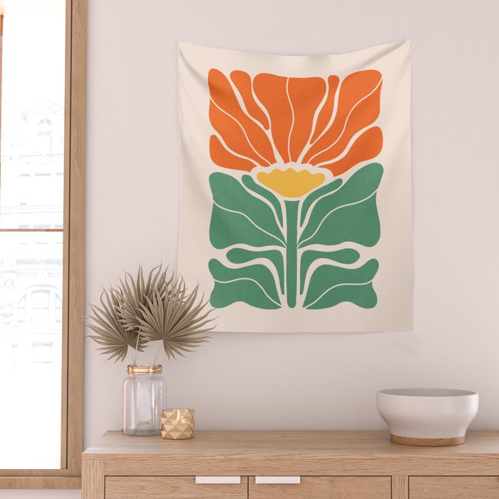 Modern Boho Art Nouveau Floral 1.1 Wall Tapestry Gallery Image 2