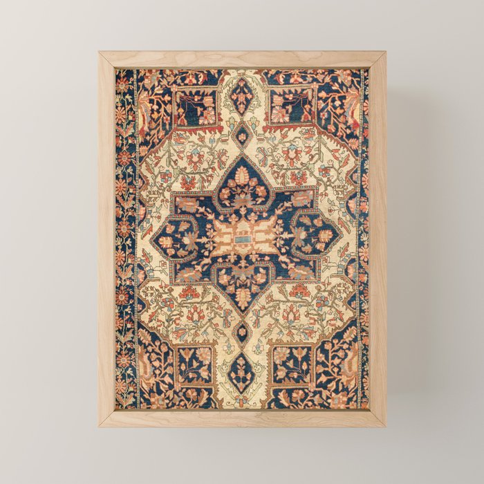 Ferahan  Antique West Persian Rug Print Mini Art Print Gallery Image 1