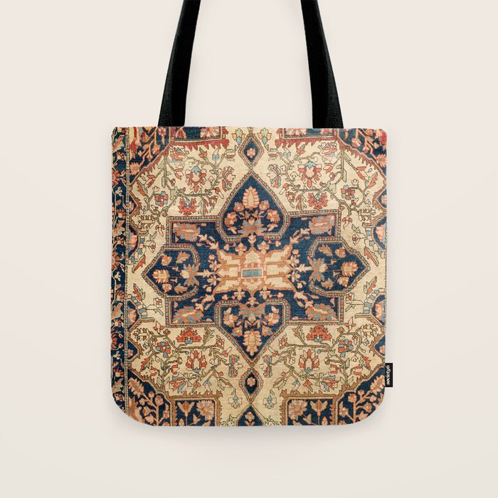Ferahan  Antique West Persian Rug Print Tote Bag Gallery Image 1