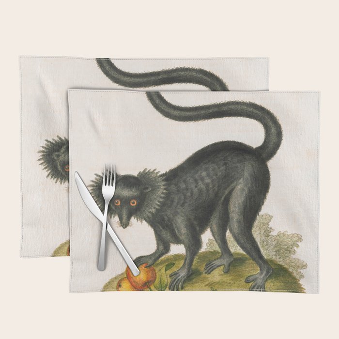 Black lemur by George Edwards, 1758 (benefiting The Nature Conservancy) Placemat Gallery Image 1