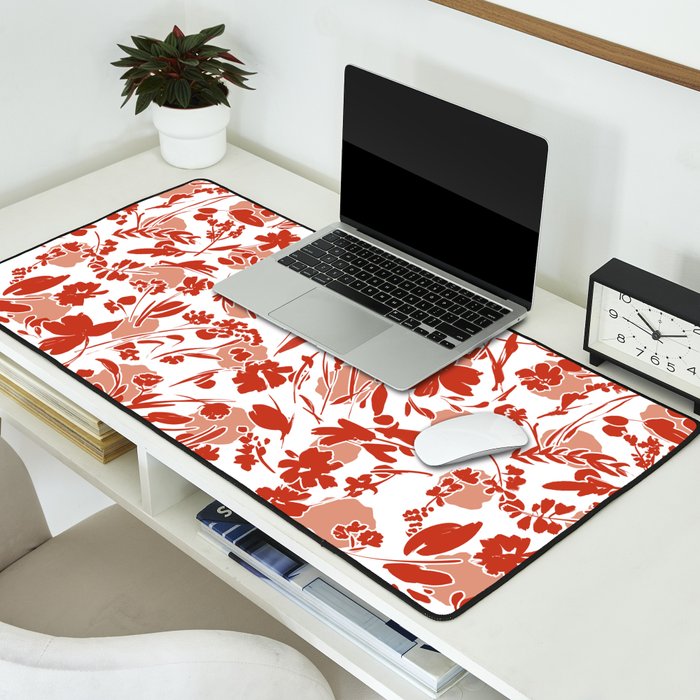 Wild flowering reddish meadow Desk Mat Gallery Image 2