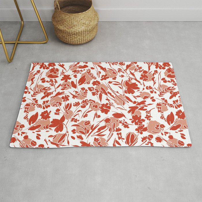 Wild flowering reddish meadow Rug Gallery Image 1