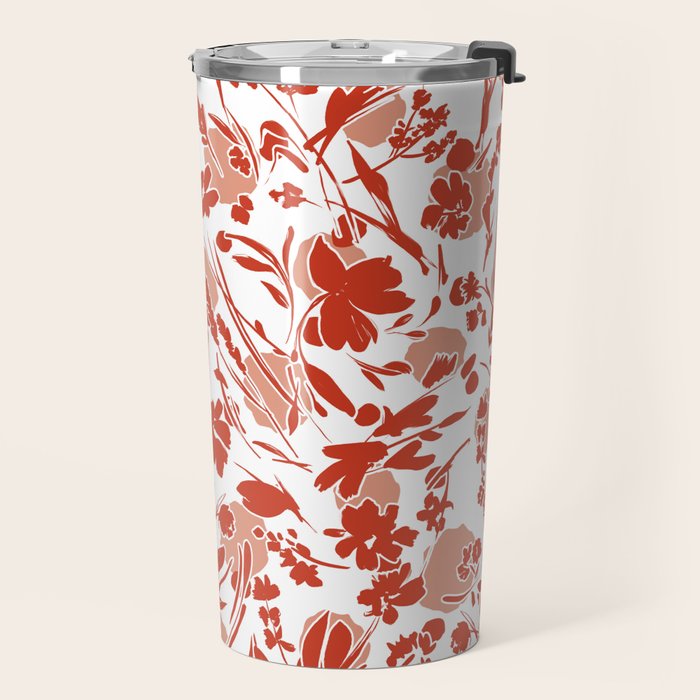 Wild flowering reddish meadow Travel Mug Gallery Image 2