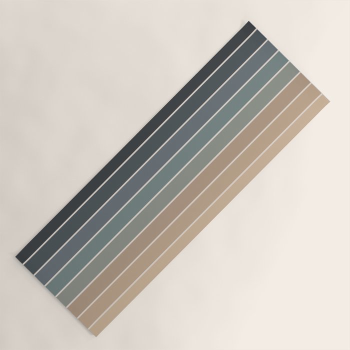 Gradient Arch XXVIII Earthy Blue Mid Century Modern Rainbow Yoga Mat Gallery Image 1