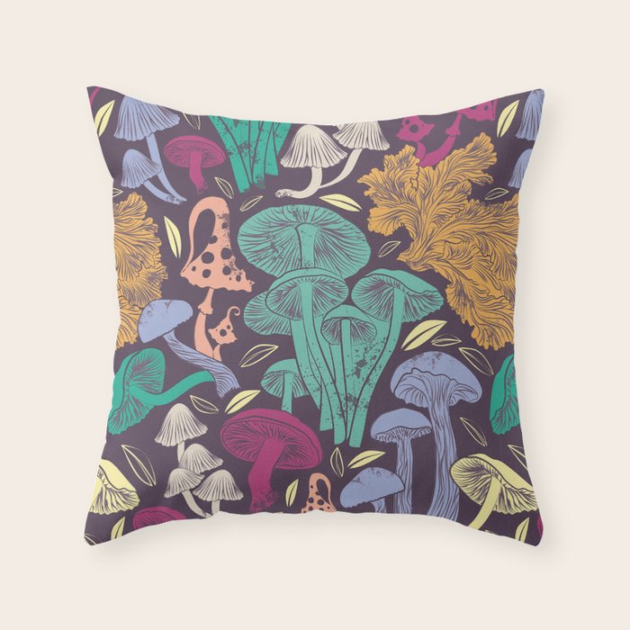 Delicious Autumn botanical poison Throw Pillow Gallery Image 1