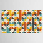 1970s Colors Mid Century Modern Geometric Pattern  Tablecloth Gallery Image 2