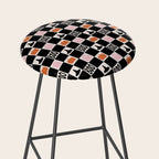 Halloween Checkered Print in Black and White Stool Gallery Image 2