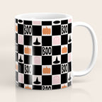 Halloween Checkered Print in Black and White Coffee Mug Gallery Image 1