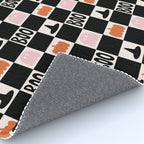 Halloween Checkered Print in Black and White Rug Gallery Image 4