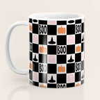 Halloween Checkered Print in Black and White Coffee Mug Gallery Image 3