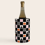 Halloween Checkered Print in Black and White Wine Chiller Gallery Image 3
