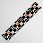 Halloween Checkered Print in Black and White Table Runner Gallery Image 3