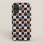 Halloween Checkered Print in Black and White iPhone Case Gallery Image 1