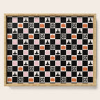 Halloween Checkered Print in Black and White Serving Tray Gallery Image 1