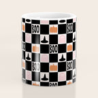 Halloween Checkered Print in Black and White Coffee Mug Gallery Image 4