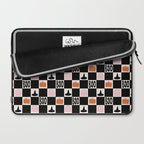 Halloween Checkered Print in Black and White Laptop Sleeve Gallery Image 2