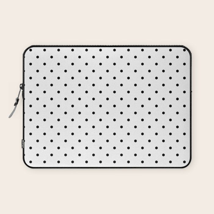 Small Black Polka dots Background Laptop Sleeve Gallery Image 1