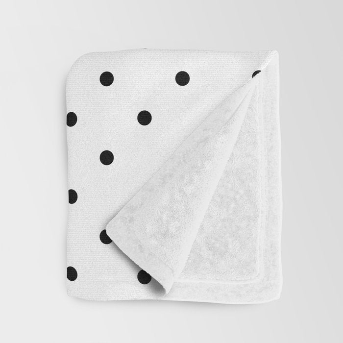 Small Black Polka dots Background Throw Blanket Gallery Image 3