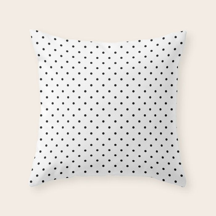 Small Black Polka dots Background Throw Pillow Gallery Image 6