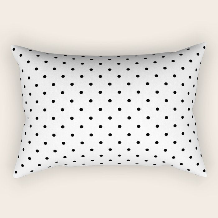 Small Black Polka dots Background Rectangular Pillow Gallery Image 2