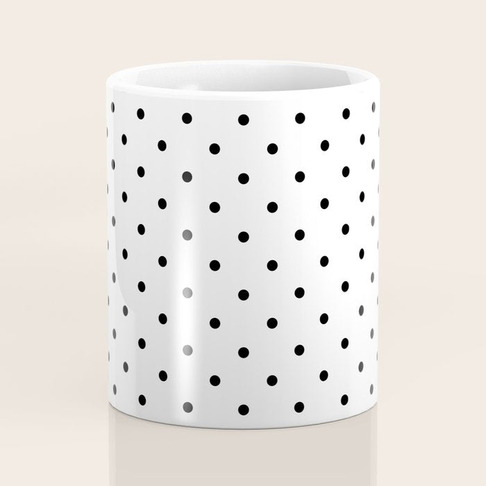 Small Black Polka dots Background Coffee Mug Gallery Image 4