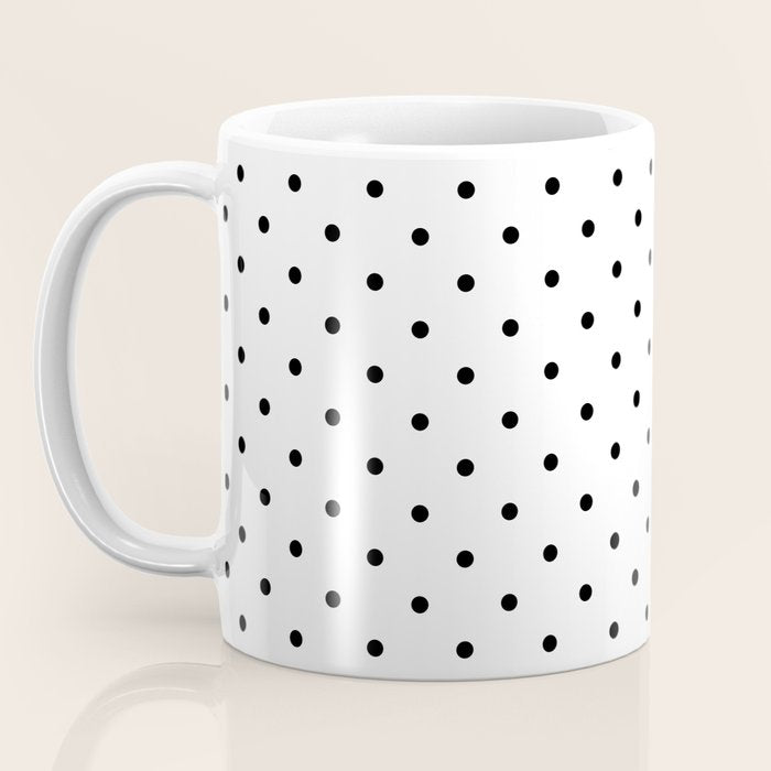 Small Black Polka dots Background Coffee Mug Gallery Image 3