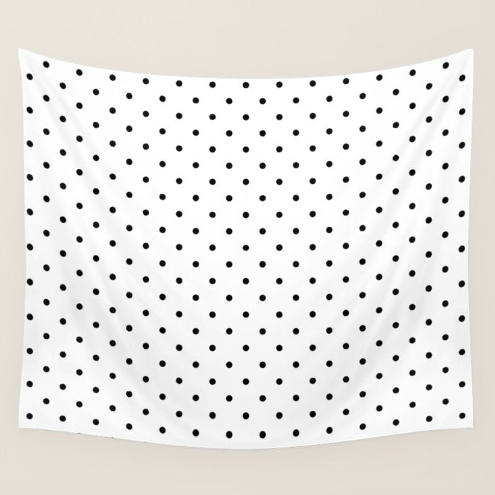Small Black Polka dots Background Wall Tapestry Gallery Image 1