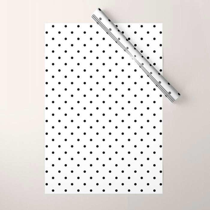 Small Black Polka dots Background Wrapping Paper Gallery Image 1
