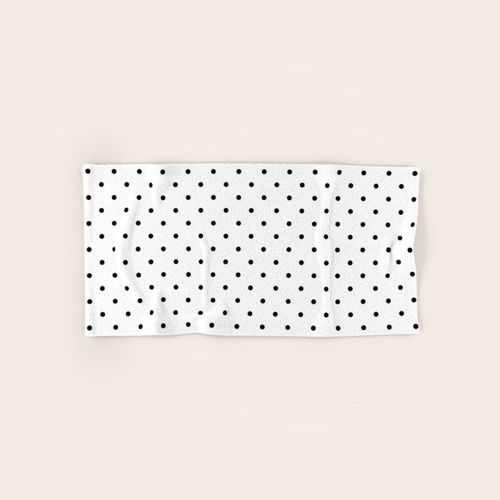 Small Black Polka dots Background Bath Towel Gallery Image 1