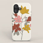 Colorful Minimal Line Art Magnolia iPhone Case Gallery Image 1