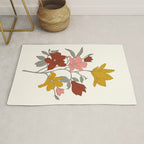 Colorful Minimal Line Art Magnolia Rug Gallery Image 1