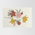 Colorful Minimal Line Art Magnolia Rug Gallery Image 2