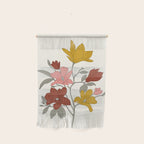 Colorful Minimal Line Art Magnolia Wall Hanging Gallery Image 1