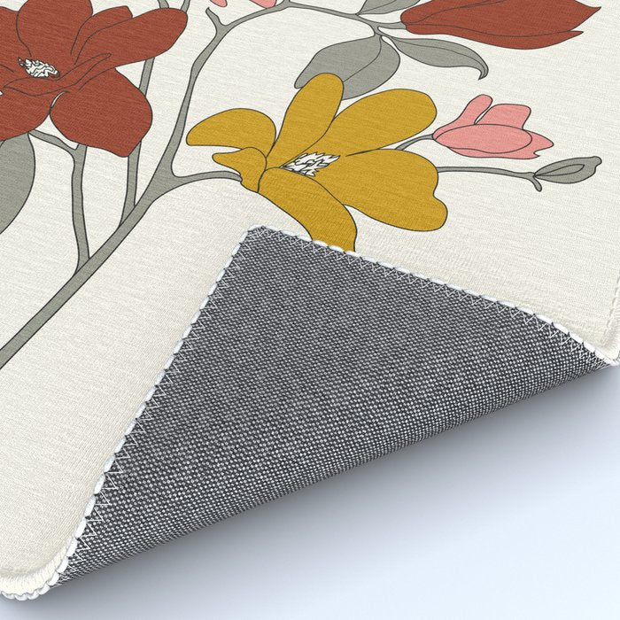 Colorful Minimal Line Art Magnolia Rug Gallery Image 4