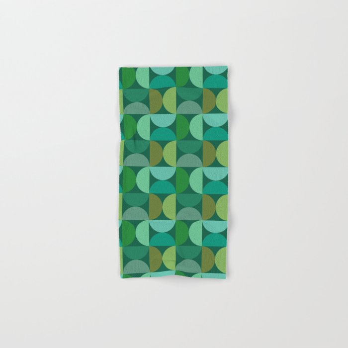 Mid Century Modern Shapes - Green Bath Towel Gallery Image 1