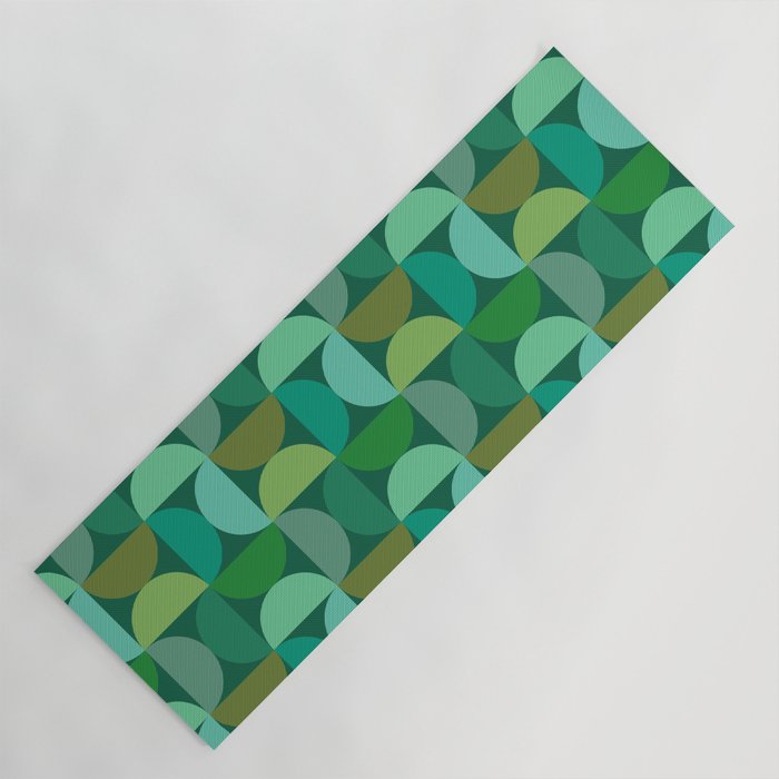 Mid Century Modern Shapes - Green Yoga Mat Gallery Image 1
