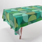 Mid Century Modern Shapes - Green Tablecloth Gallery Image 1