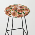 Tiger Lillies, Tropical Blush Botanical Illustration, Polka Dots Nature Vibrant Floral Jungle Stool Gallery Image 2