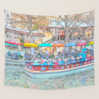 Ride Down The River - San Antonio, Texas Wall Tapestry Gallery Image 4