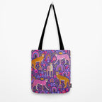 Cheetah in a Rainbow Garden Tote Bag Gallery Image 2