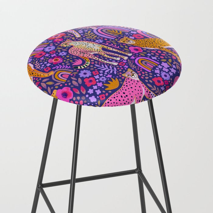 Cheetah in a Rainbow Garden Stool Gallery Image 2